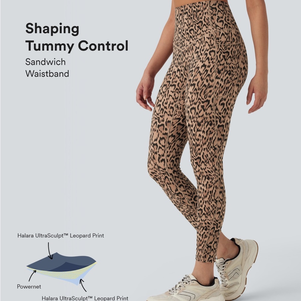 Halara UltraSculpt™ Leopard Print High Waisted Tummy Control Yoga Leggings with